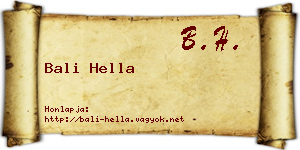 Bali Hella névjegykártya